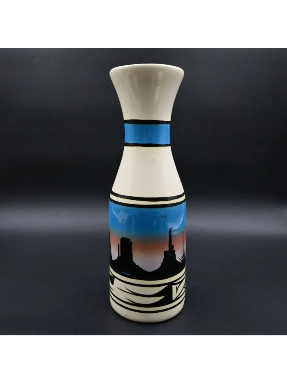 Cedar Mesa Navajo Art Pottery Vase Southwestern Hand Painted Desert Valley